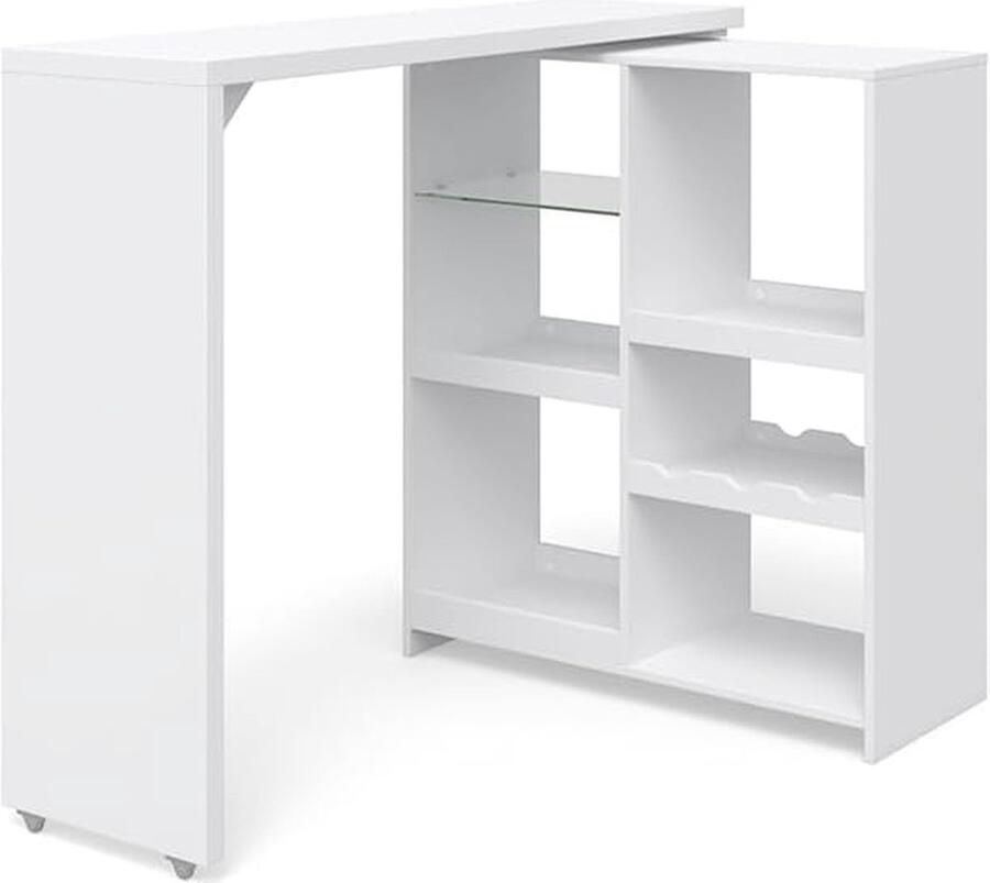 Witte Bartafel 138 x 39 cm Inklapbaar en Functioneel voor Kleine Ruimtes