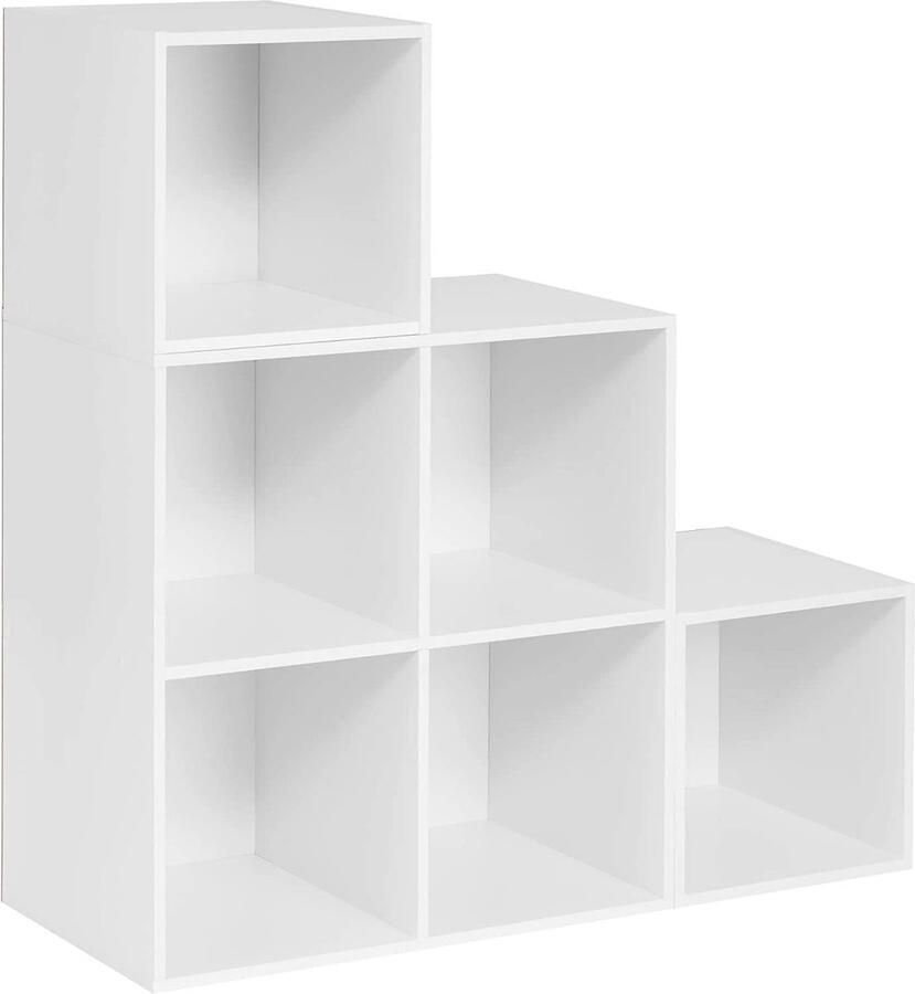 Rootz Living Rootz Witte Boekenkast Opbergplank Vitrinekast Flexibele configuratie Superieure duurzaamheid Eenvoudige montage 90 cm x 90 cm x 30 cm