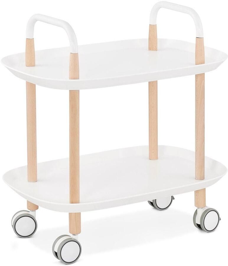 Witte Design Rolwagen Trolley Zwenkwielen met Rem