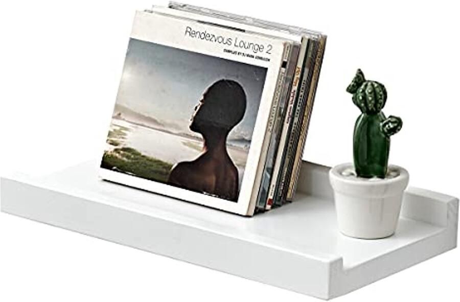 Witte eiken houten drijvende wandplanken 30 cm Multifunctionele opslagplank voor muurdecoratie