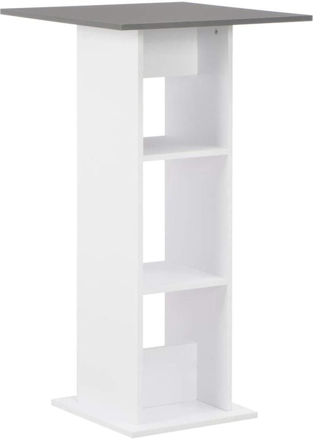 Witte en Antracietgrijze Bartafel Hoge Tafel Eettafel en Statafel 60x60x110 cm