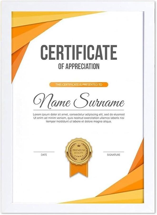 Witte fotolijst A4 voor tafel of muur MDF-hout