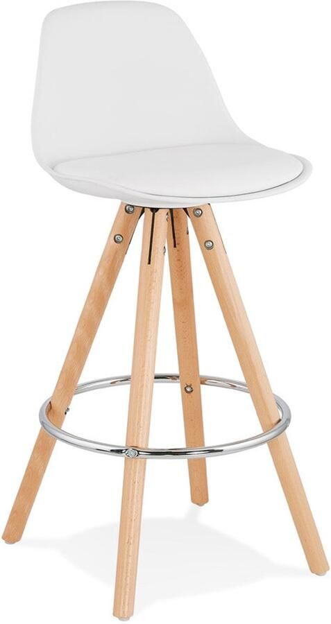 Witte Halfhoge Snackkruk 'MINI' Barkruk Scandinavisch Design Comfortabele Zitting