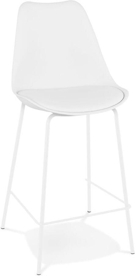 Witte Halfhoge Snackkruk 'MINI' Moderne Kruk Maximaal Comfort en Duurzaamheid