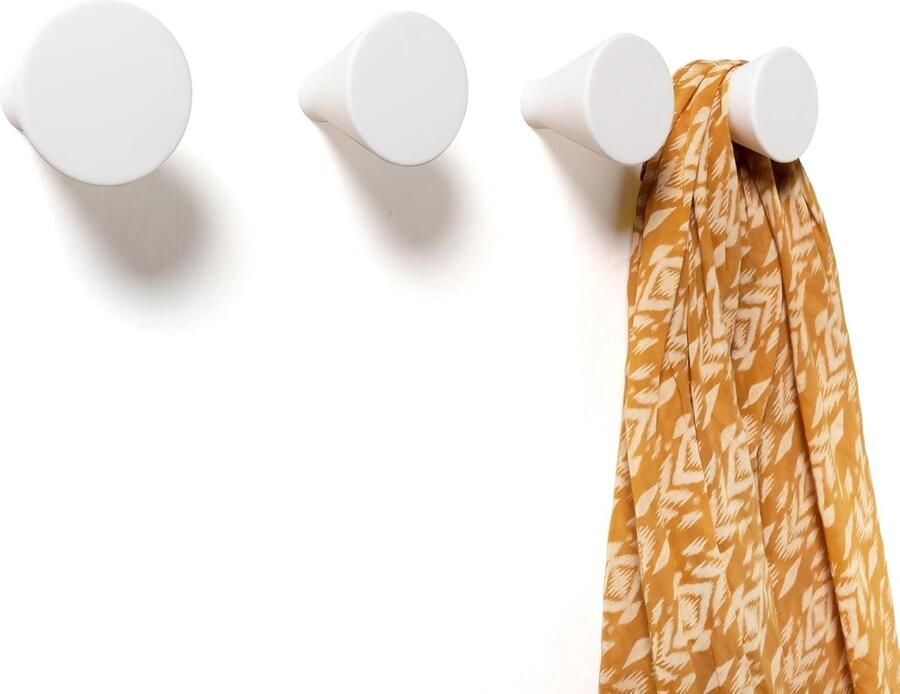 Witte kapstok haken praktisch en stijlvol 4 stuks geschikt voor kinderkamer en meerdere ruimtes