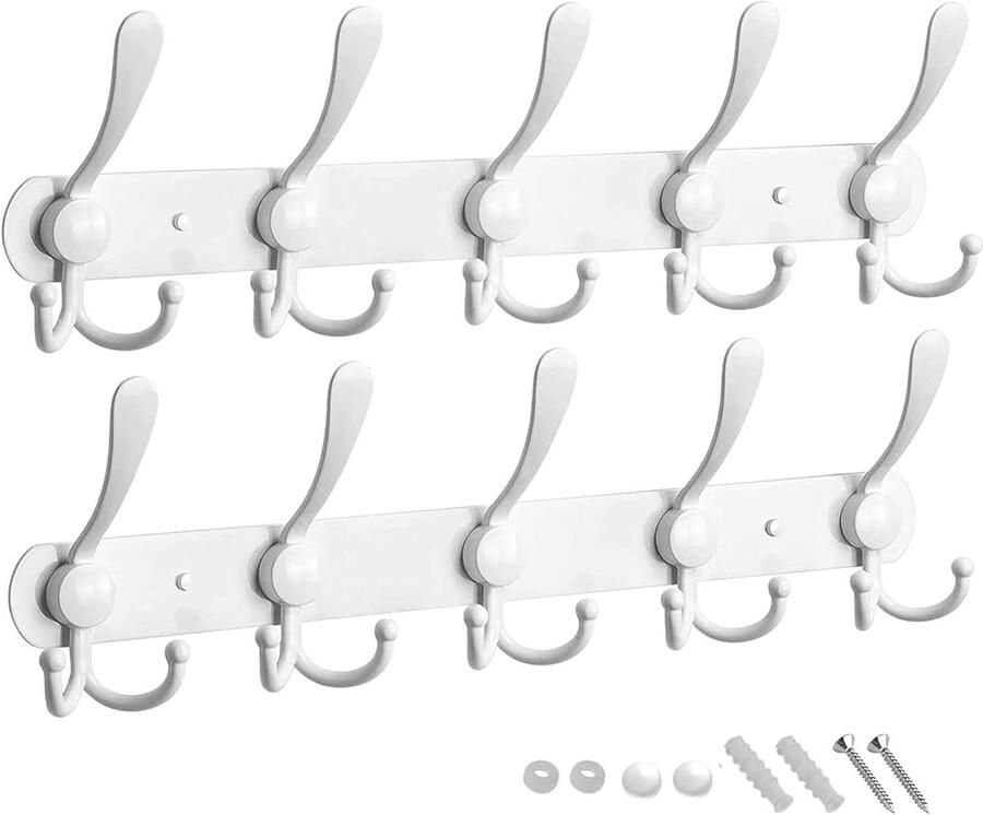 Wall Coat Hooks Stainless Steel (2 PCS) Heavy Duty Rack Mounted Premium Design Clothes Hanger