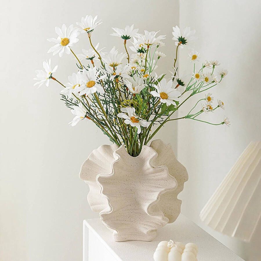 Witte keramische bloemenvaas moderne gedroogde verse bloemenvaas pampasgrasvaas moderne Scandinavische minimalistische stijlvaas voor middelpunt bruiloft eettafel feest kantoor