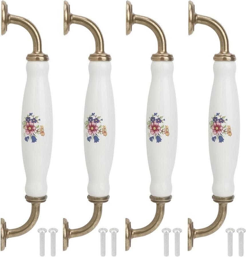Zeynomax Ladekast Handgrepen 4 Stuks Wit Keramisch Meubelgrepen voor Keuken en Slaapkamer