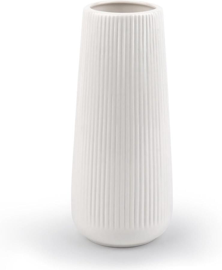 Witte keramische vaas voor bloemen moderne decoratie voor woonkamer eettafel en kantoor