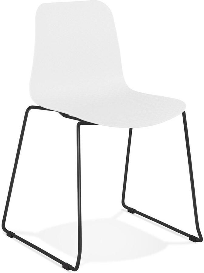 Witte Keukenstoel Elegante Eetkamerstoel Onderhoudsvriendelijk Kunststof Zitting