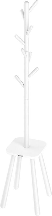 Witte kledingrek Wardrobe Organizer Opbergruimte Rubber hout 34 7 cm x 34 7 cm x 170 5 cm