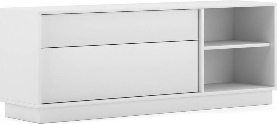 Witte Ladekast Stijlvol & Ruim 2 Lades en 2 Planken 163 5x50 5x35cm