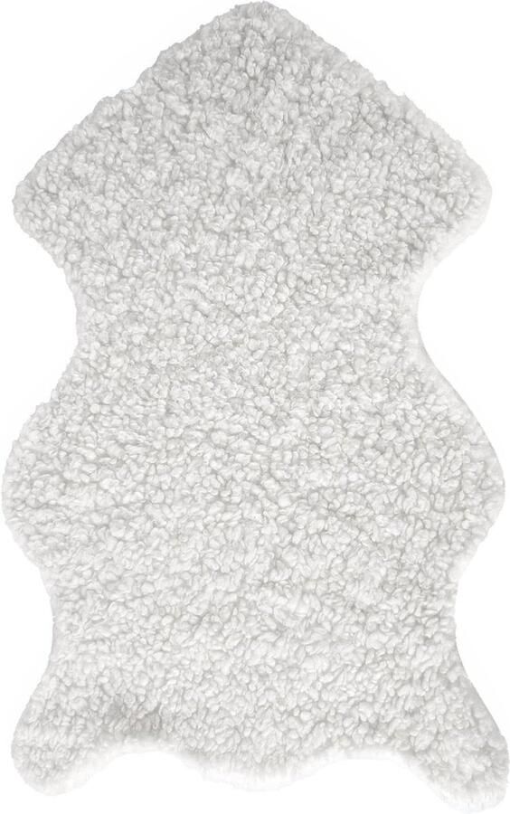 Witte lamswol imitatie schapenvacht tapijt Pluizig en ultrazacht Antislip gangloper Comfortabel en zacht 90 cm x 60 cm