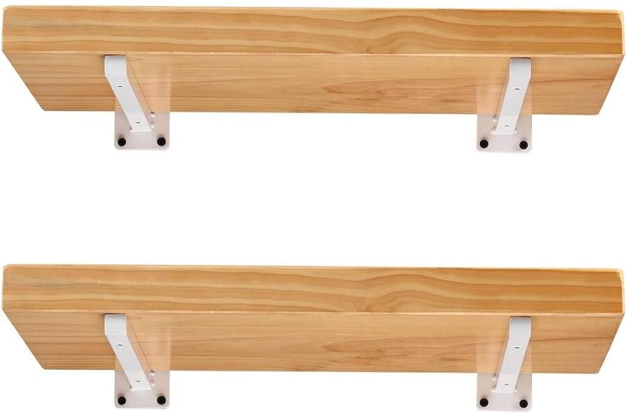 Witte metalen plankbeugels 40 cm set van 4 60 kg laadvermogen