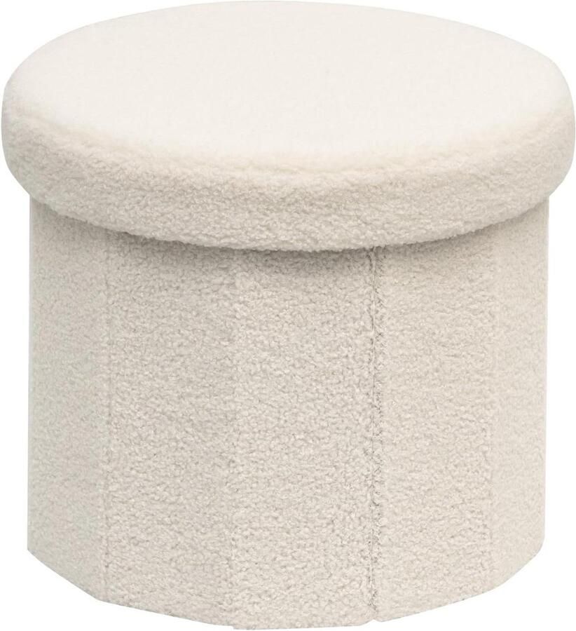 Witte opvouwbare voetenbank met opbergruimte speelkamers 1 stuk 38 x 38 x 33 5 cm