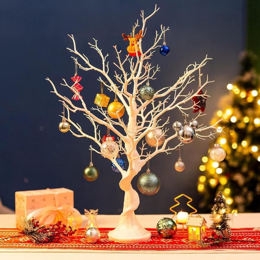 Witte Paasboom Takje Centerpieces voor Tafels 80cm Tafelblad Decoratieve Boomtakken Indoor Xmas Display Boom Wensboom voor Paasei Bruiloft Kerst Verjaardagsfeestje Decoratie