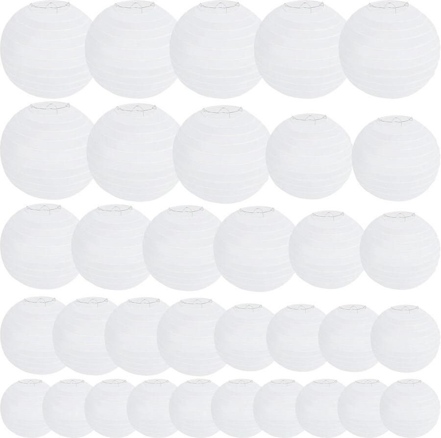 Witte papieren lantaarns 34 stuks voor feesten bruiloften en decoraties