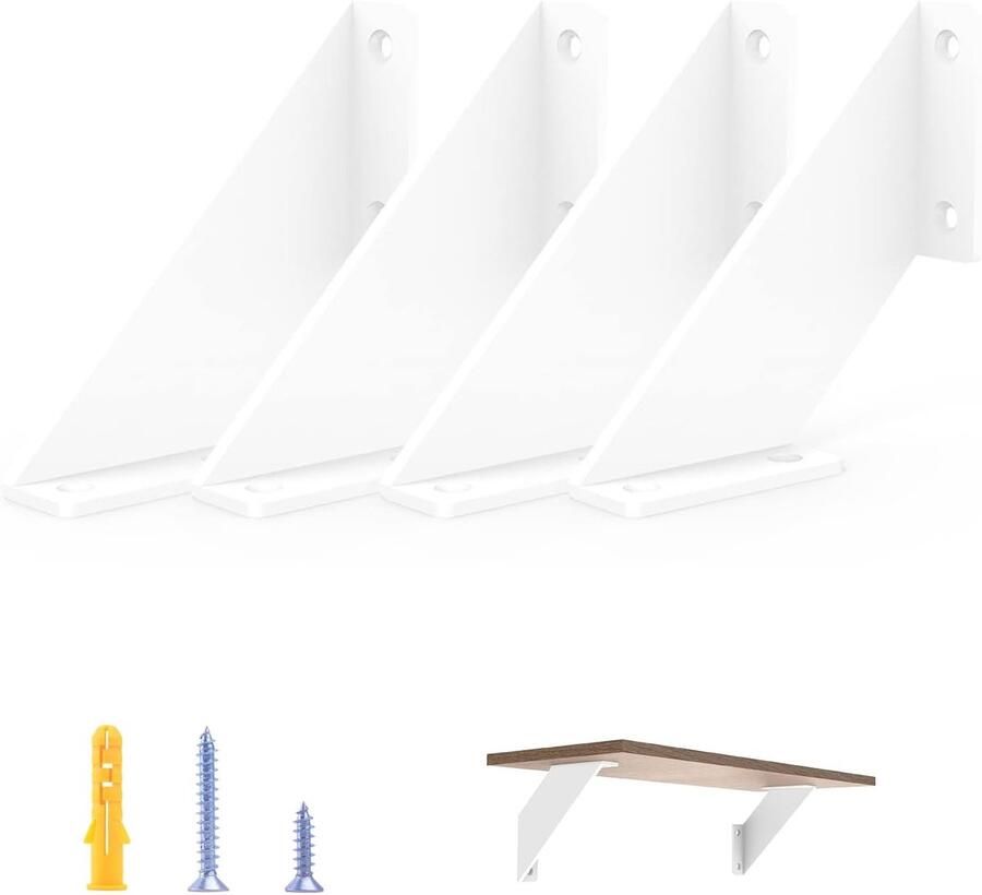 Witte Plankhouder Ondersteuning 4 Stuks IJzer