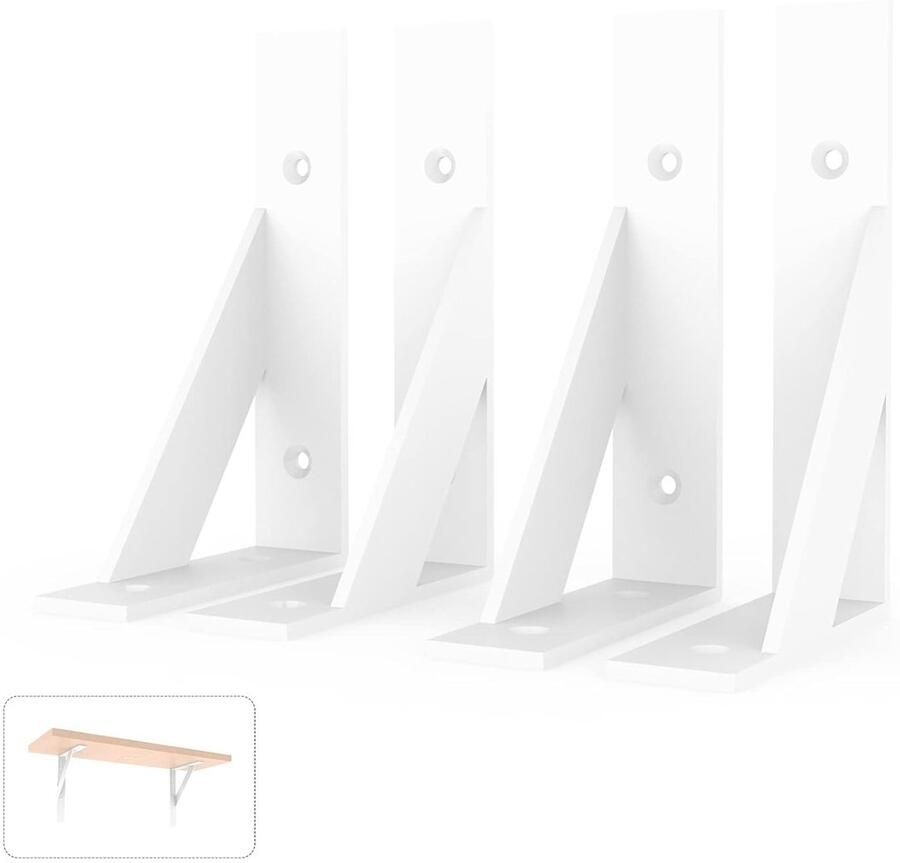 Witte plankhouder zware belasting stevige steun set van 4