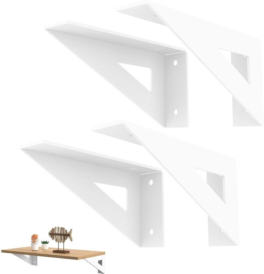 Witte plankhouders elegante wandsteun set van 2 15 cm