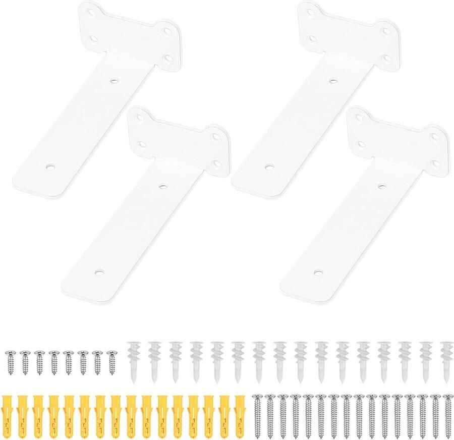 Witte Plankhouders Onzichtbare Hoek 4 Stuks 150 mm
