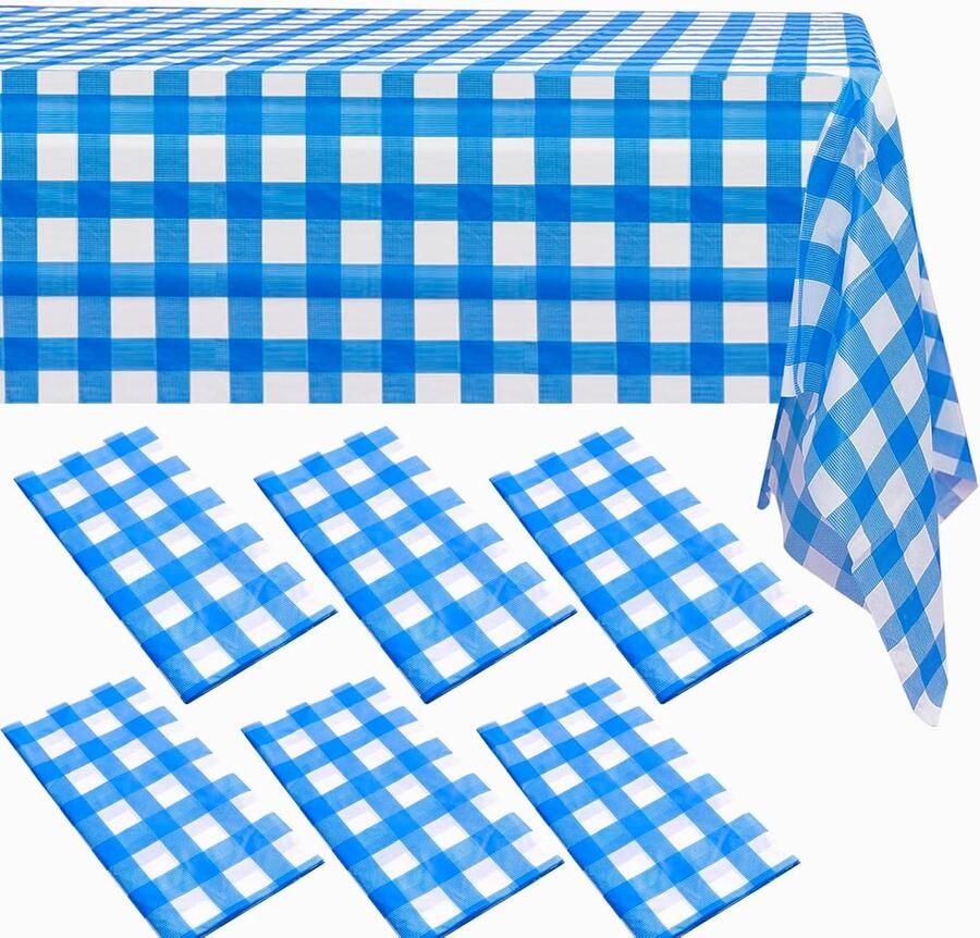 Witte plastic tafelkleden perfect voor feestjes 6 stuks 54 x 108 cm