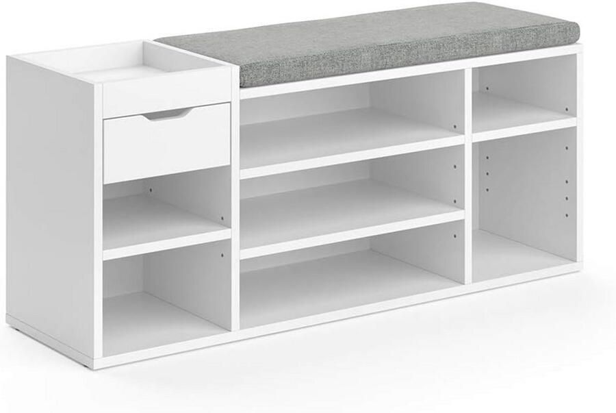 Witte Schoenenbank met Opbergruimte – 101 x 45 cm