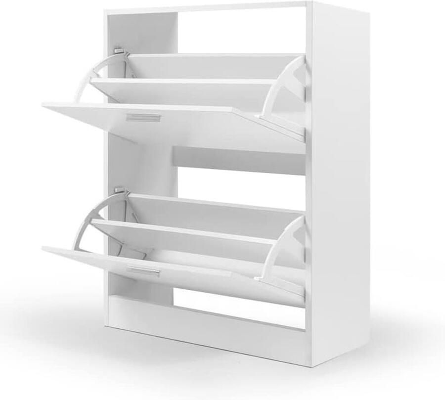 Witte schoenenkast met 2 witte deuren