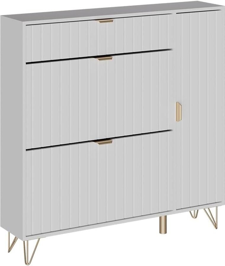 Witte Schoenenkast Ruimtebesparend en Modern Design 108 x 107 5 cm