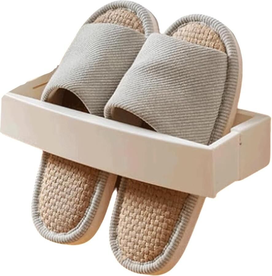 Witte schoenenrek 2 stuks Hangende schoenenrek Met plakstrips Schoenenrek voor over de deur Verstelbare wandschoenenrek Schoenenrek van kunststof