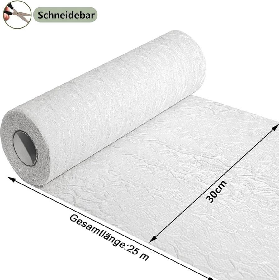 Witte tafelloper kant decoratie voor speciale gelegenheden 1 stuk polyester 30 cm x 25 m