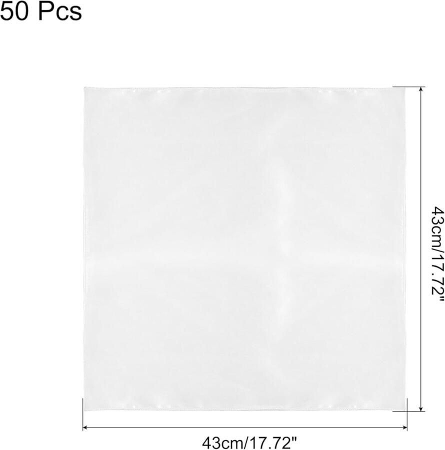 Witte Tafelservetten Set van 15 Polyester 45 72 x 45 72 cm