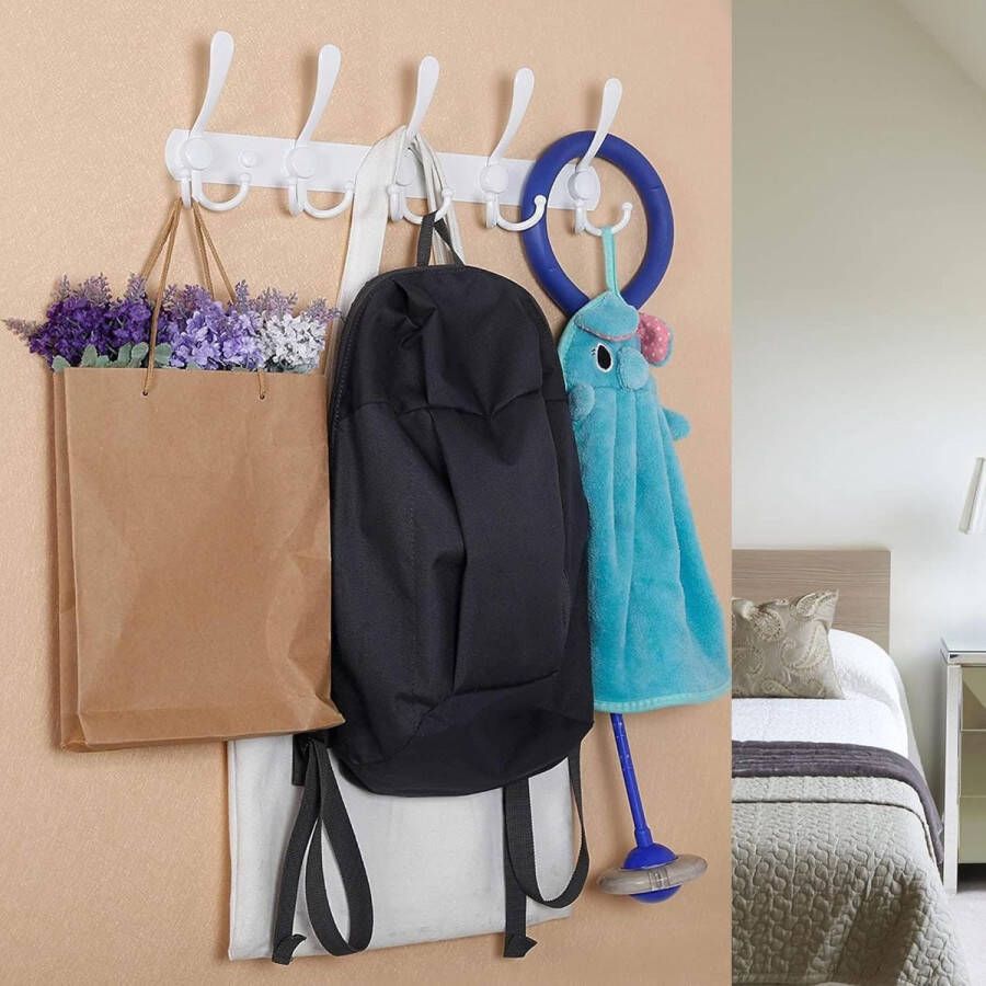 GlazieVault witte wandkapstokken roestvrijstalen kapstok (2 stuks) zware wandgemonteerde kapstokken zwarte muurhangers muurhaken en kapstokken - Foto 2