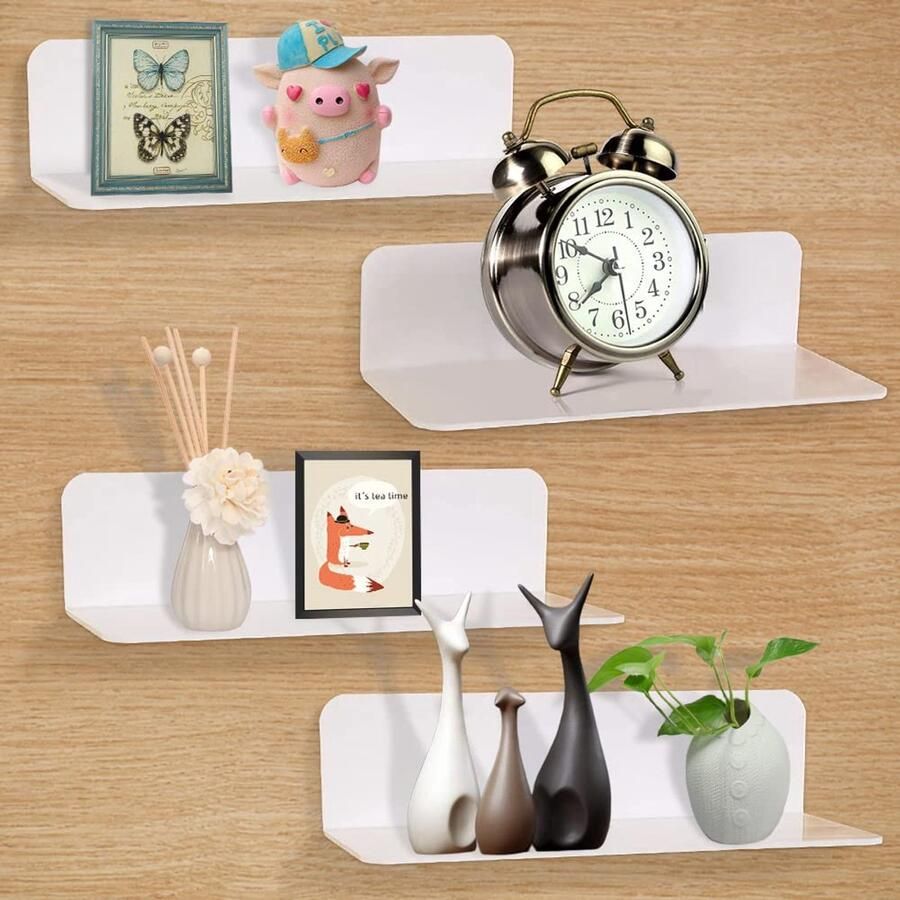 Witte wandplank Plank zonder boren Hoogwaardig acryl