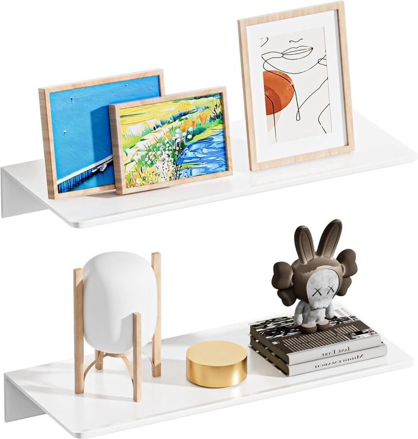 Witte wandplanken moderne elegantie set van 2 aluminiumlegering