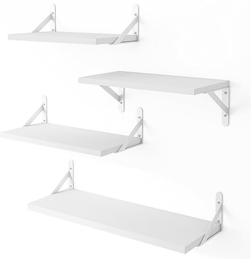 Witte Wandplanken Rustieke Hangplanken voor Badkamer Slaapkamer en Woonkamer