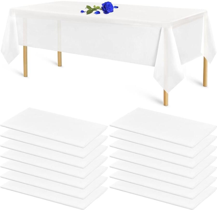 Witte wegwerptafelkleden multifunctioneel set van 14 137 x 275 cm