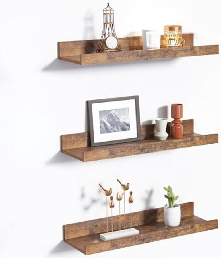 Witte Zwevende Beugel voor Wandplank 3 Stuks 8 mm Bruin