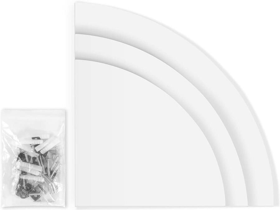 Witte zwevende hoekplanken set van 3 Wandgemonteerde opbergrek boekenplanken voor keuken slaapkamer woonkamer badkamer kantoor