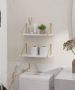 Witte zwevende planken hout voor wandmontage met metalen beugels rustieke houten opslag accessoires plank voor badkamer keuken slaapkamer woonkamer kantoor plant display set van 2 - Thumbnail 2