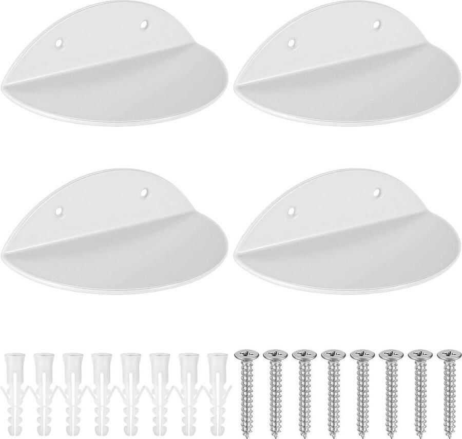 Zwevende Wandplanken Decoratief en Ruimtebesparend 4 Stuks Wit Acryl