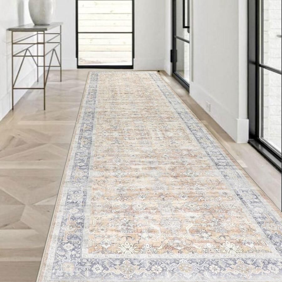 WNHB Boho runner tapijt 80x300 cm vintage gangtapijt wasbaar lange loper hal keuken entree