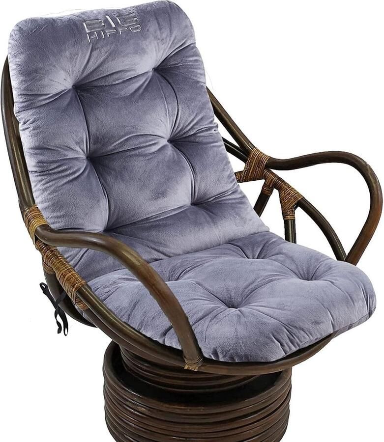 WNHB Stoelkussen met hoge rugleuning 8 cm dik tuinstoelkussen Rugkussen en zitkussen voor huis bureau auto en tuin Grijs