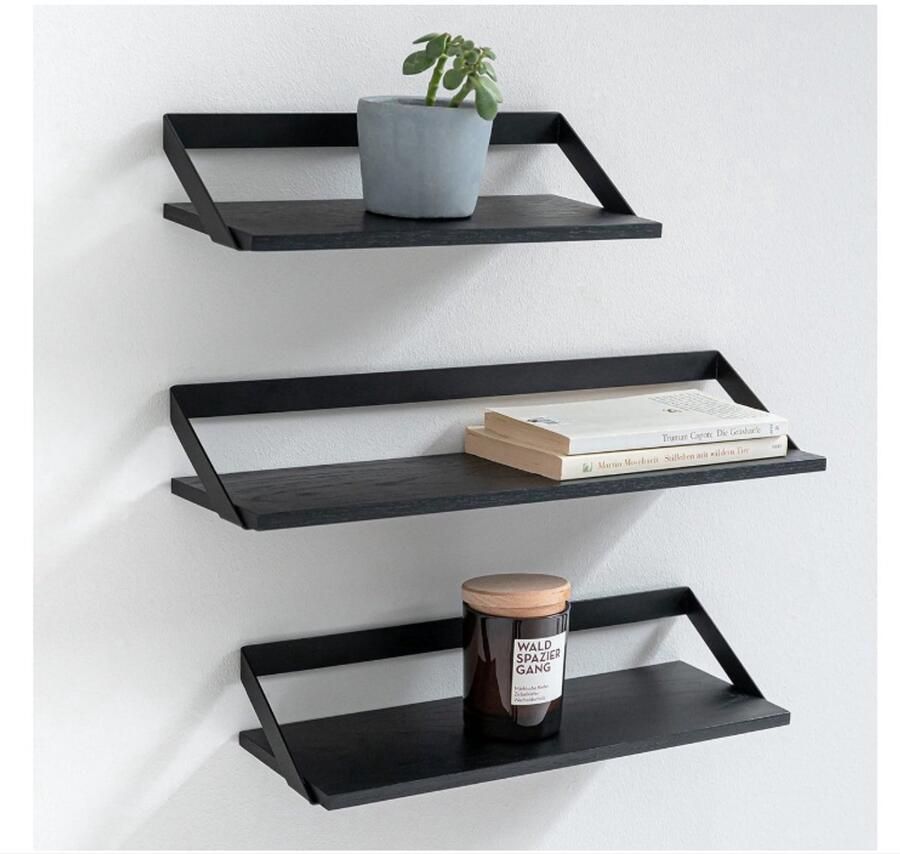 WNHB Vintage Wandplank Stabiele Houten Wandmontage Plank Voor Presentatie Woonkamer Badkamer Keuken 43x13 cm