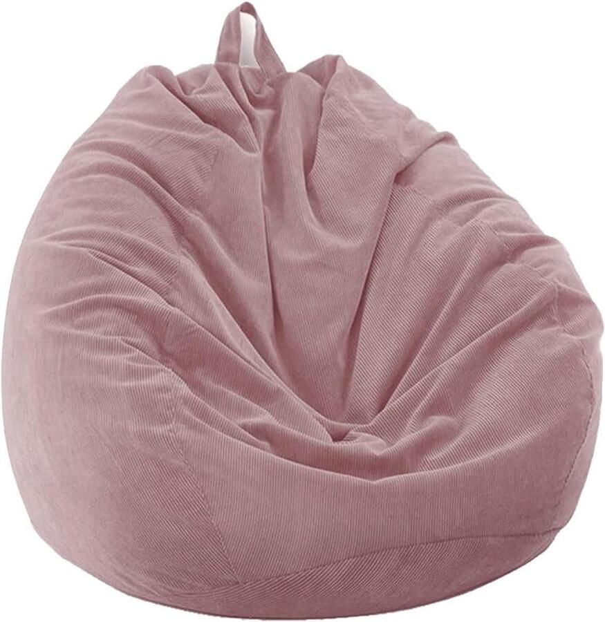 WNHB Zitzak Peer Vorm Corduroy Roze Comfortabele Loungestoel Voor Binnen En Buiten 85x110cm 1 Stuks Zitzakstoel Volwassenen En Kinderen