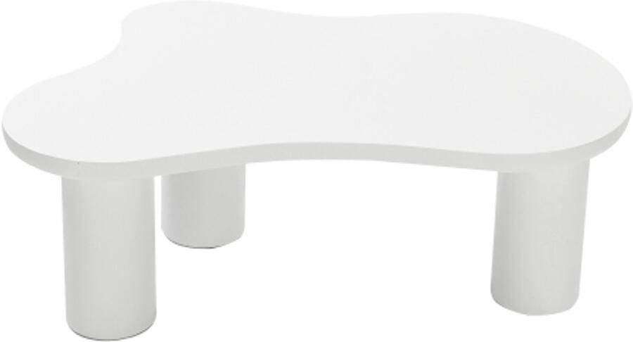 Wolkvormige salontafel 107 cm lang 66 cm breed 40 5 cm hoog MDF-tafelblad en PVC-poten met viltlaag