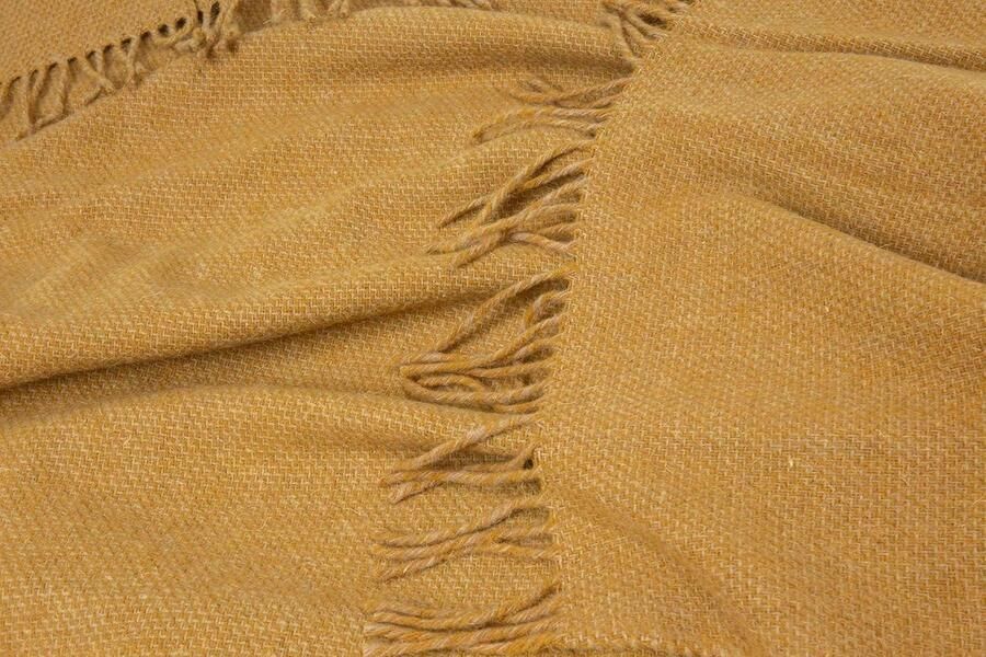 Wollen deken 140 x 200 cm 100% puur Nieuw-Zeelands schapen zachte wollen deken voor bed en bank elegante sprei met franjes groot formaat