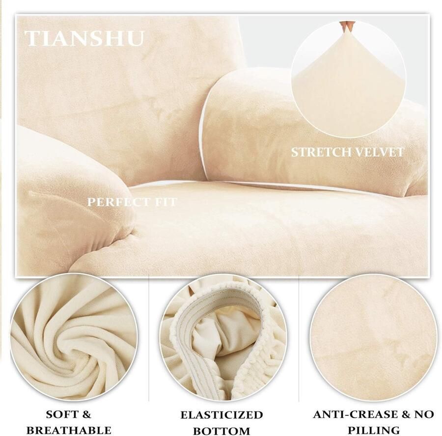 Wollen Fauteuil Hoes Stretch Fauteuil Hoes Moderne Fluwelen Pluche Fauteuil Hoes Meubelbeschermer Spandex Bank Hoes Voor Fauteuil Hoes(Lvoor)