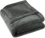 Wollige knuffeldeken 150 x 200 cm grijs deken bank warm woondeken zacht microvezel fleece Oeko-TEX Montreal - Thumbnail 2