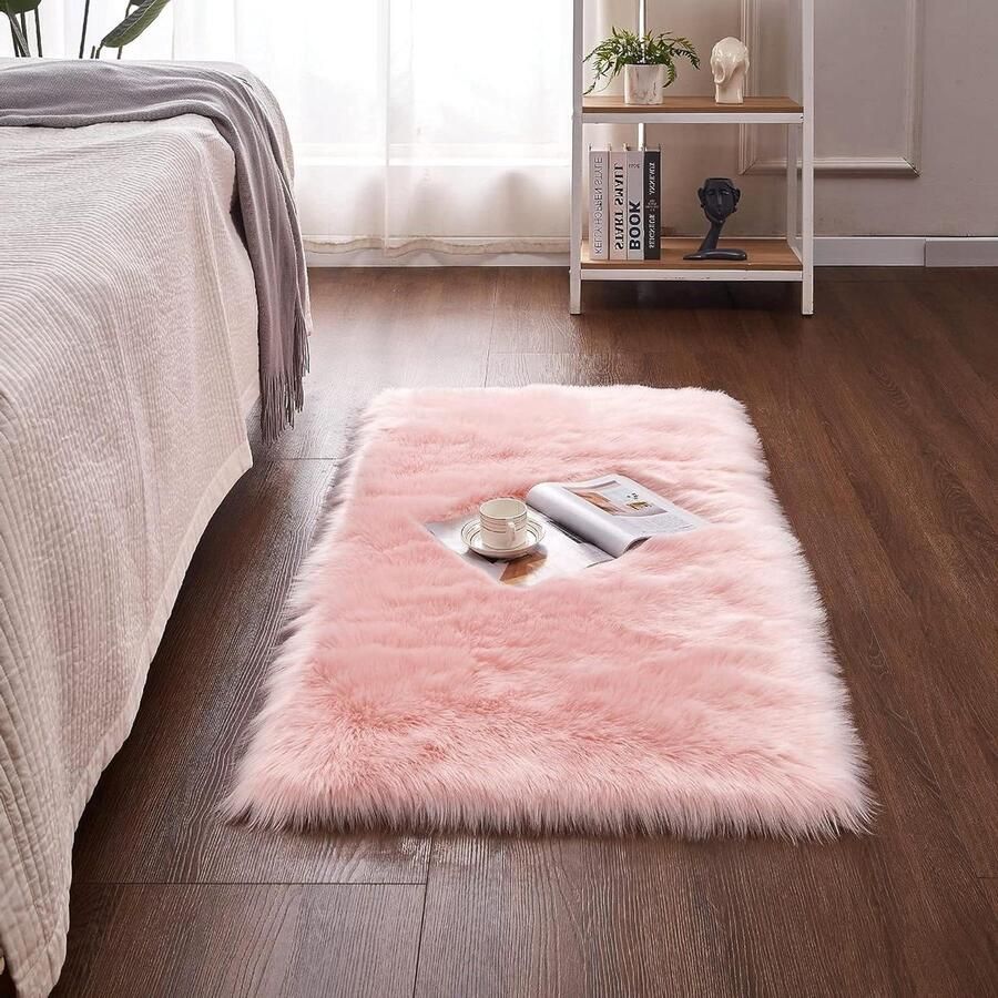 Wollige schapenvacht lamsvacht imitatiebont tapijt Wasbaar voor woonkamer slaapkamer Decoratie voor stoel bed bank